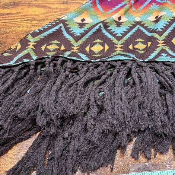 Double D Ranch Size S/M Chicora Poncho Southwest Fringe Western Cowgirl Aztec - Picture 6 of 12